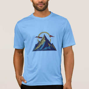 Camiseta Pico Minimalista de Montanha - Símbolo de Conquist