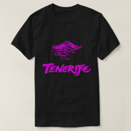 Camiseta Pico Teide Tenerife Vulcão Rosa Neon 