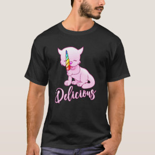 Camiseta Picolé Arco-íris de Gato Verão Quente Mulheres Cri