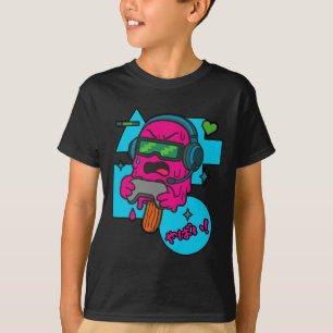 Camiseta Picolé de Gamer Pixel Rage Farto Sorvete Derretend