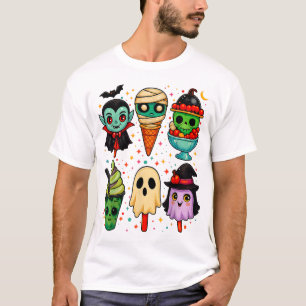 Camiseta Picolé de Verão bonito Horror Halloween Dão Spooky