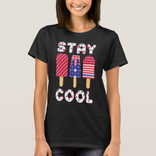 Camiseta Picolé de Verão Permaneça Legal 4 De Julho De Inde
