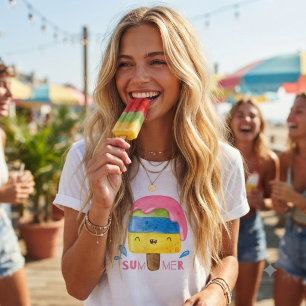Camiseta Picolé excêntrico engraçado de verão