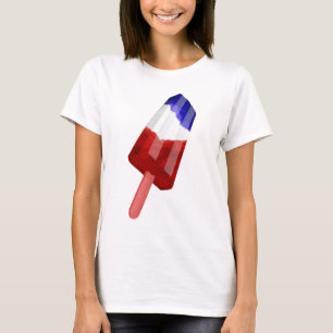 Camiseta Picolé Patriótico Vermelho, Branco E Azul