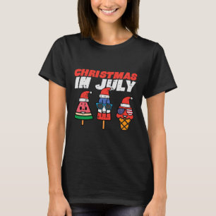 Camiseta Picolés De Natal Em Julho Sorvete Criança Pequena