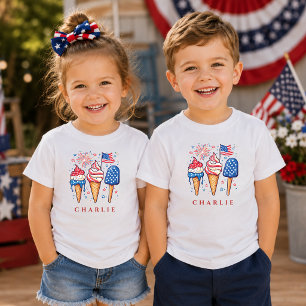 Camiseta Picolés Patrióticos Modernos Personalizados para C