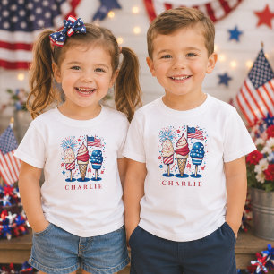 Camiseta Picolés Patrióticos Modernos Personalizados para C