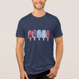 Camiseta Picolés pintura em aquarela vibrações de verão art
