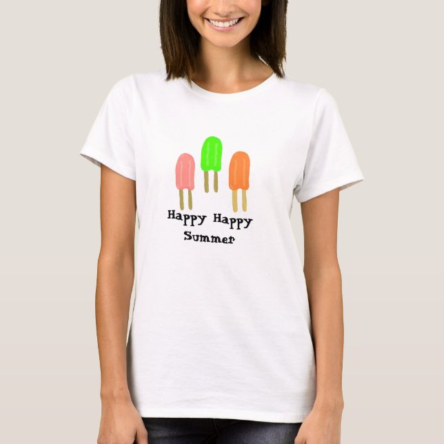 Camiseta Picolés - Verão Feliz, Feliz (Frente)