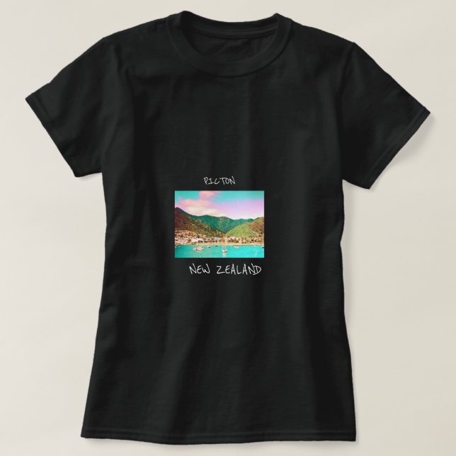 Camiseta Picton Harbor viagem da Nova Zelândia (Frente do Design)