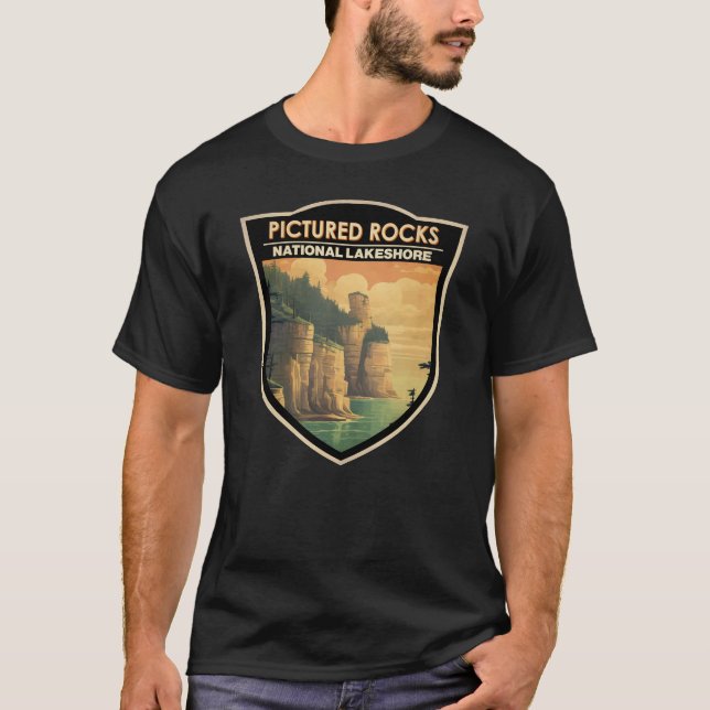 Camiseta Picture Rocks National Lakeshore Viagem Vintage (Frente)