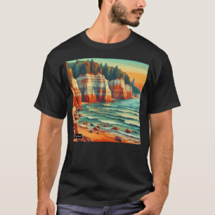 Camiseta Pictures Rocks National Lakeshore Michigan, Colorf