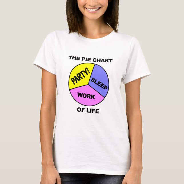 Camiseta Pie Chart (Gráfico de pinos) - escolha cor e estil (Frente)