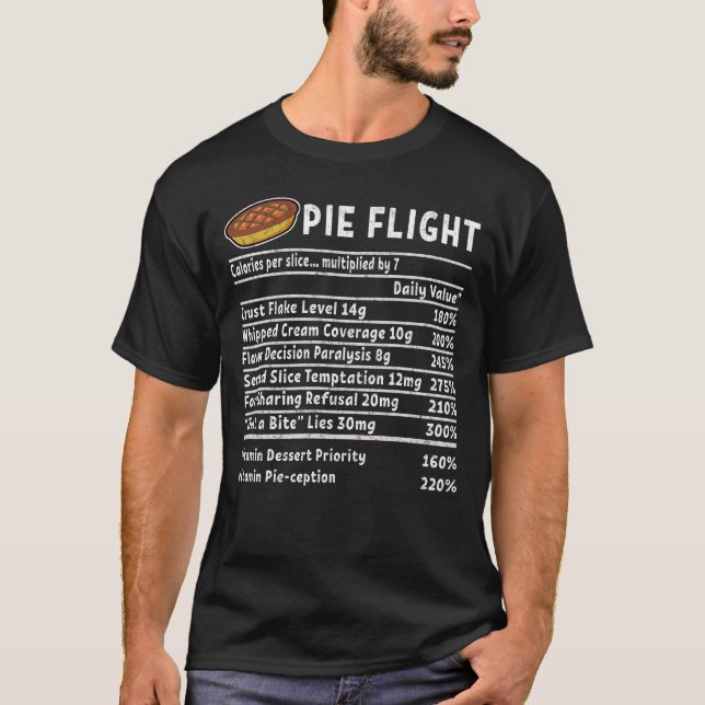 Camiseta Pie Flight Thanksgiving Dessert Recipe Nutrition (Frente)