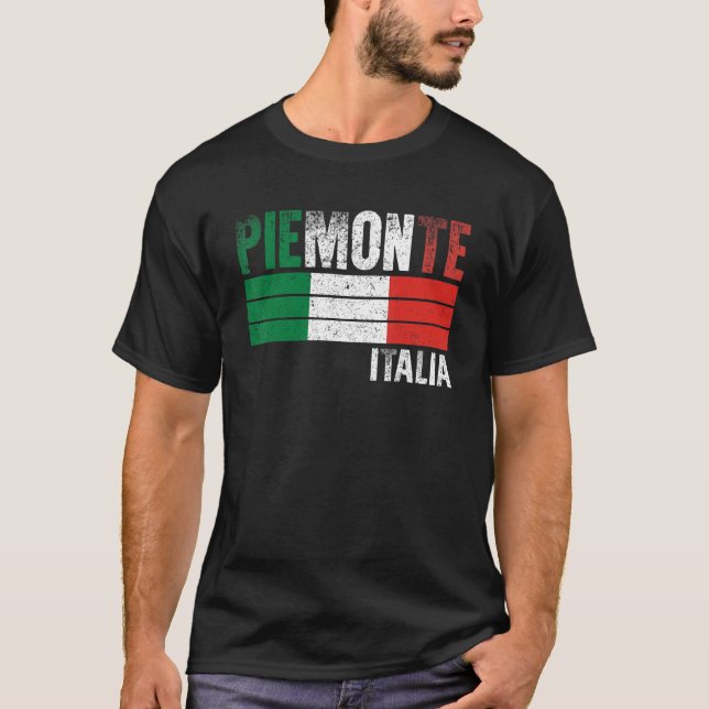 Camiseta Piemonte Itália Bandeira Itália Mens Womens Kid (Frente)