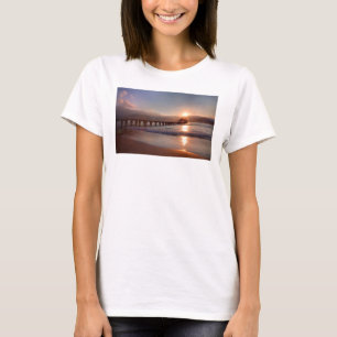 Camiseta Píer de praia no pôr do sol, Havaí