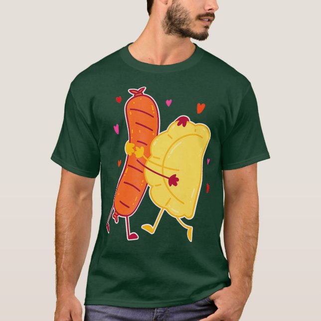 Camiseta Pierogi E Kielbasa Comida Polonesa I Comida Engraç (Frente)