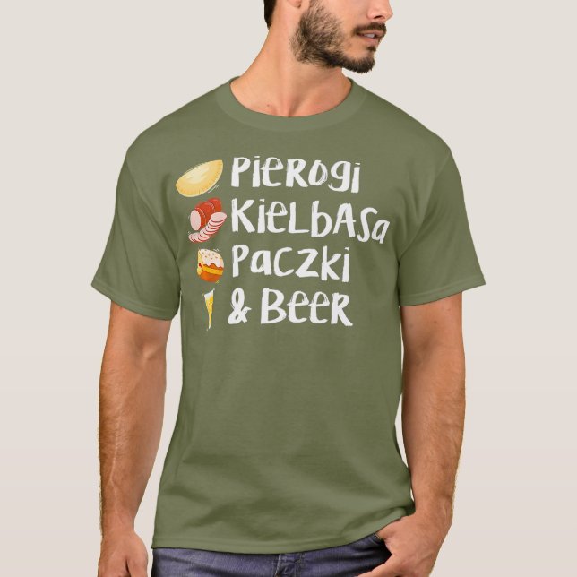Camiseta Pierogi Kielbasa Paczki Beer Love (Frente)