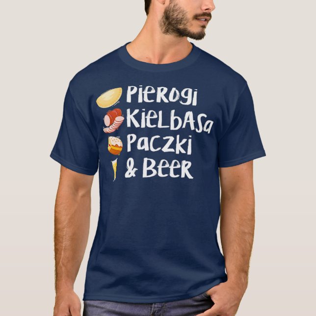 Camiseta Pierogi Kielbasa Paczki Beer Love (Frente)