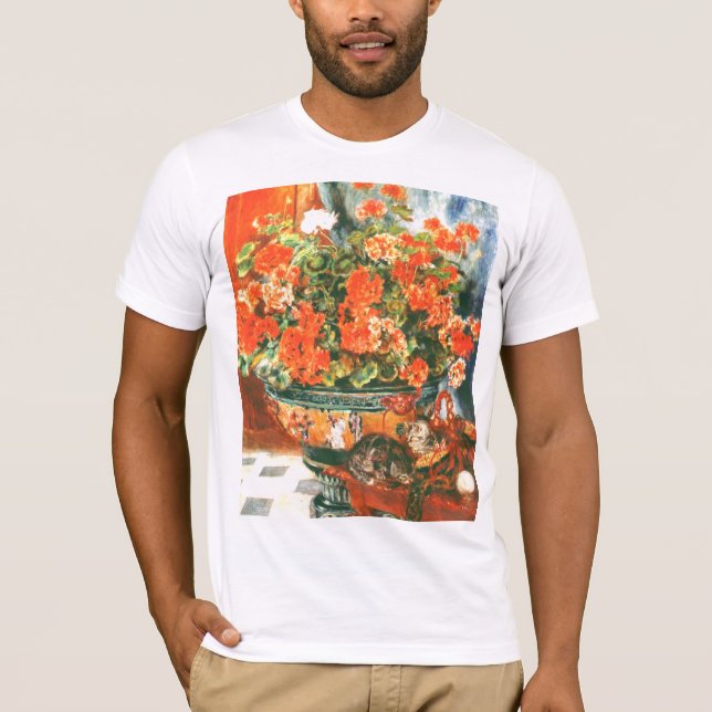 Camiseta Pierre-Auguste Renoir Geraniums E Cats (Frente)