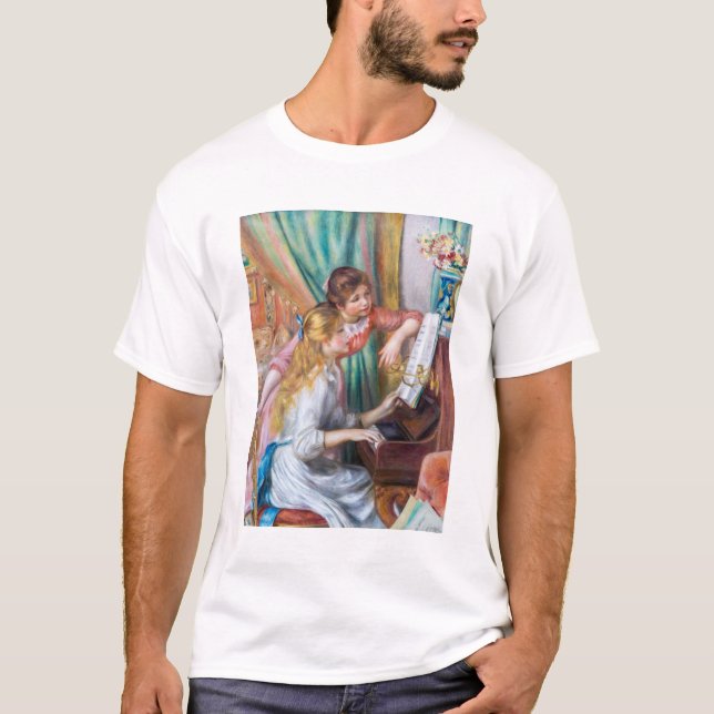 Camiseta Pierre Auguste Renoir - Jovens Meninas no Piano (Frente)