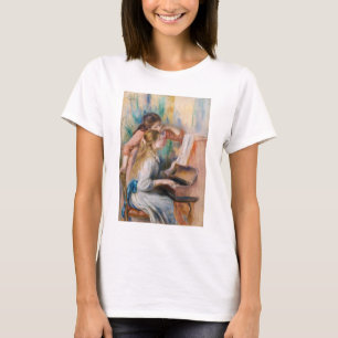 Camiseta Pierre Auguste Renoir - Jovens Meninas no Piano