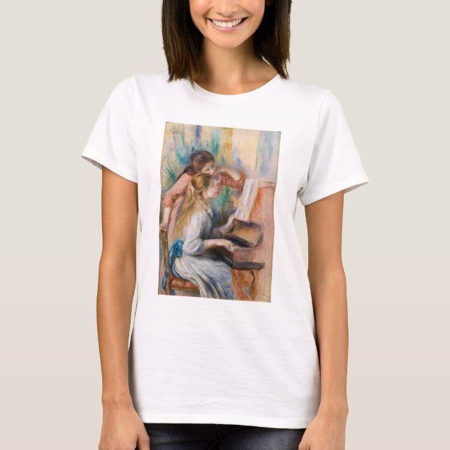 Camiseta Pierre Auguste Renoir - Jovens Meninas no Piano (Frente)