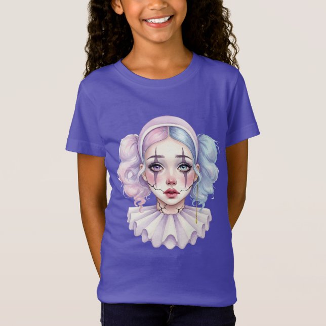 Camiseta Pierrot com um Rosto Porcelana (Frente)