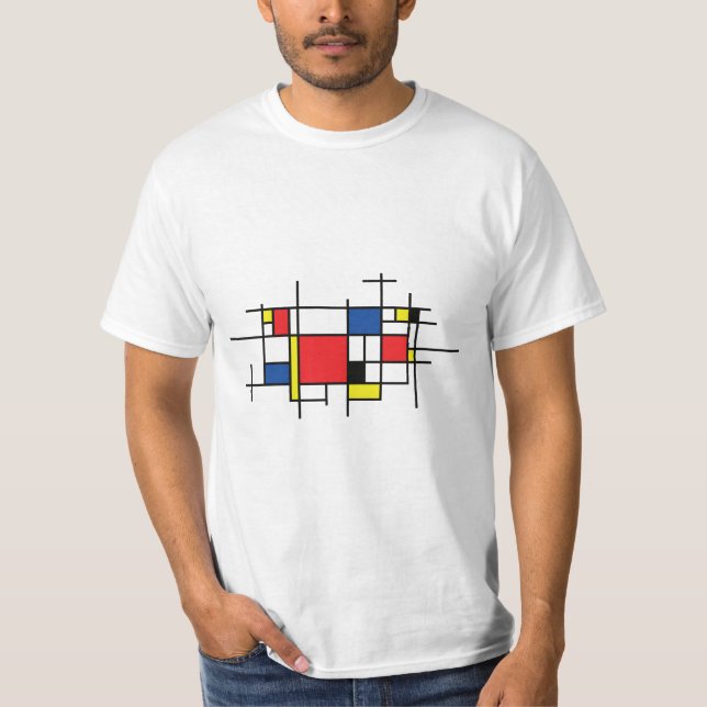 Camiseta Piet Mondriaan, Abstracte moderne kunst (Frente)