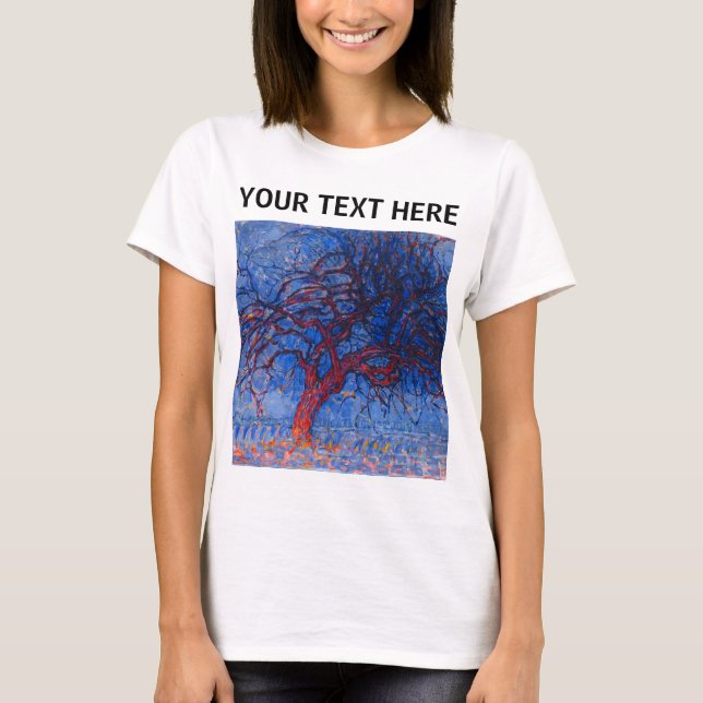 Camiseta Piet Mondrian A Famosa Árvore Vermelha Fotografand (Frente)