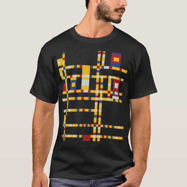 Camiseta Piet Mondrian - Broadway Boogie Woogie Arte Modern (Frente)