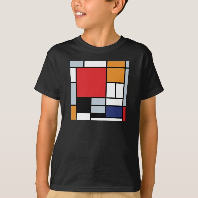 Camiseta Piet Mondrian - Composição com Grande Plano Vermel (Frente)