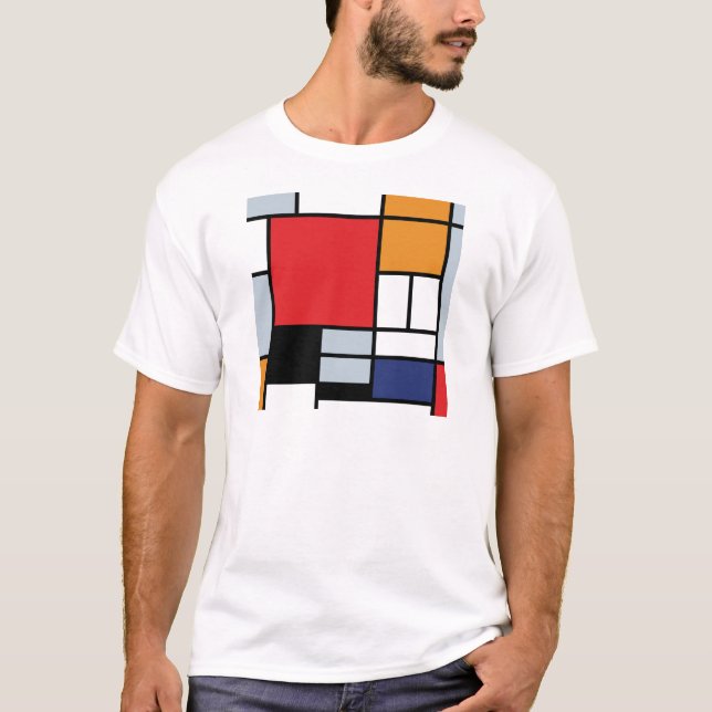 Camiseta Piet Mondrian - Composição com Plano Vermelho Gran (Frente)