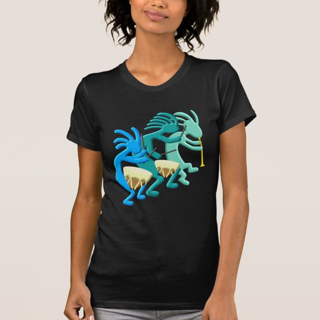 Camiseta Pífano & cilindros de Kokopelli (Frente)