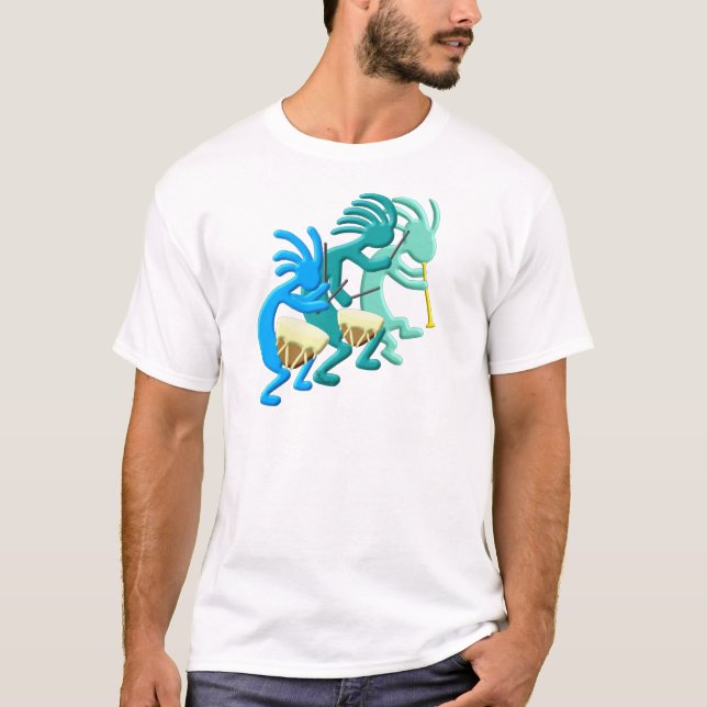 Camiseta Pífano & cilindros de Kokopelli (Frente)