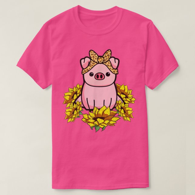 Camiseta Pig Bandana Sunflower 4396 (Frente do Design)