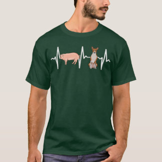 Camiseta Pig Basenji Heartbeat Dog Lover