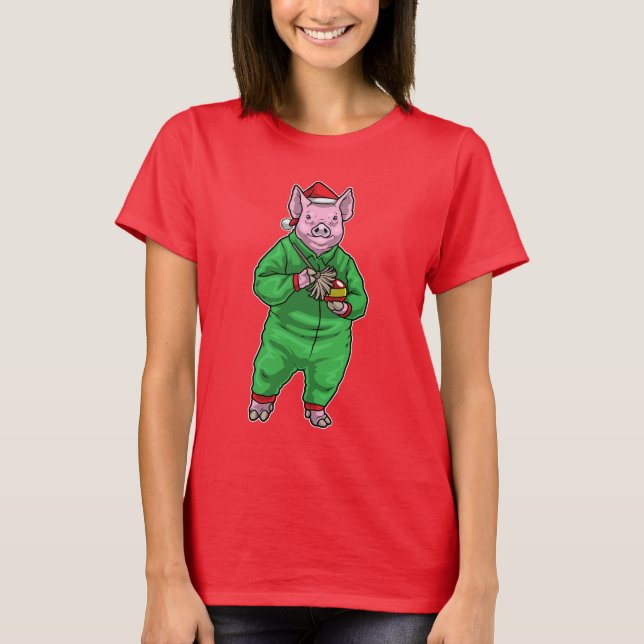 Camiseta Pig Christmas Cleaner (Frente)