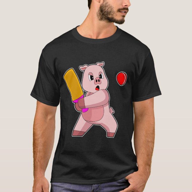 Camiseta Pig Cricket bat (Frente)