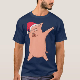 Camiseta Pig Dabbing Dab Dance Natal Premium 444