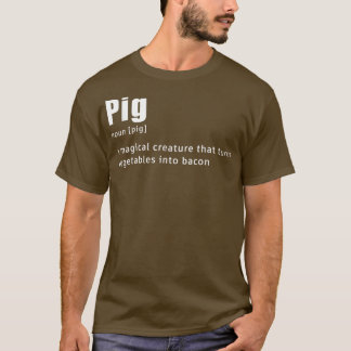 Camiseta Pig Definition Bacon Lovers BBQ Animals Pork Lover