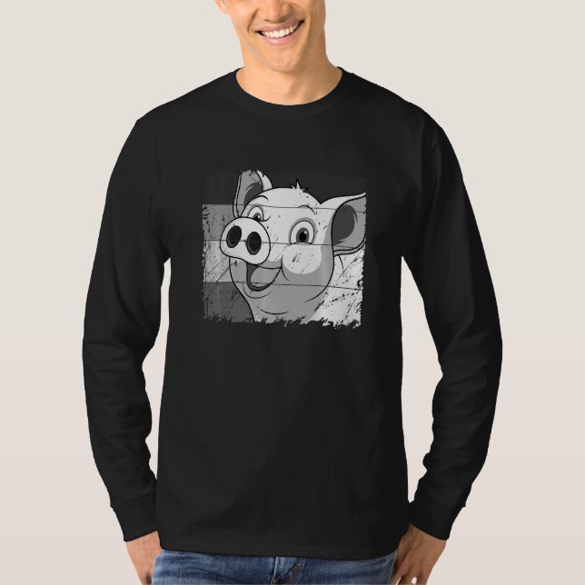 Camiseta Pig Face, Animal Lover For Men Women, Farming Farm (Frente)