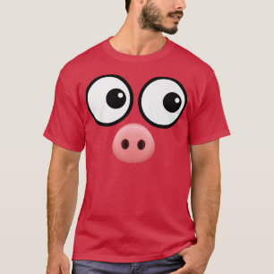 Camiseta Pig Face Costume Engraçado Simples Falso Costu De