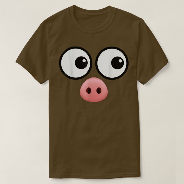 Camiseta Pig Face Costume Engraçado Simples Falso Costu De  (Frente do Design)