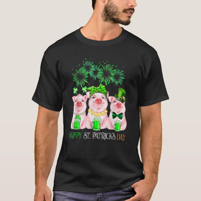 Camiseta Pig Happy St Patricks Day Family Farmer Farming Lo (Frente)