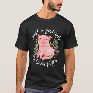 Camiseta Pig Hoodie Apenas Menina Que Ama Porcos Pig Amam G