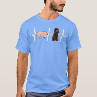 Camiseta Pig Irish Water Spaniel Heartbeat Dog Lover
