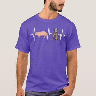 Camiseta Pig Irish Wolfhound Heartbeat Dog Lover