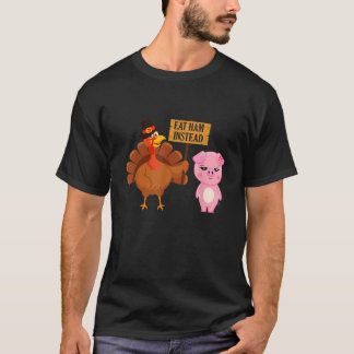 Camiseta Pig Lover Engraçado Dizendo Feliz Dia da Turquia M