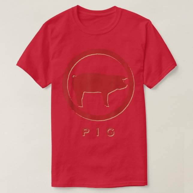 Camiseta Pig Lover Vintage Estilo Retroativo (Frente do Design)
